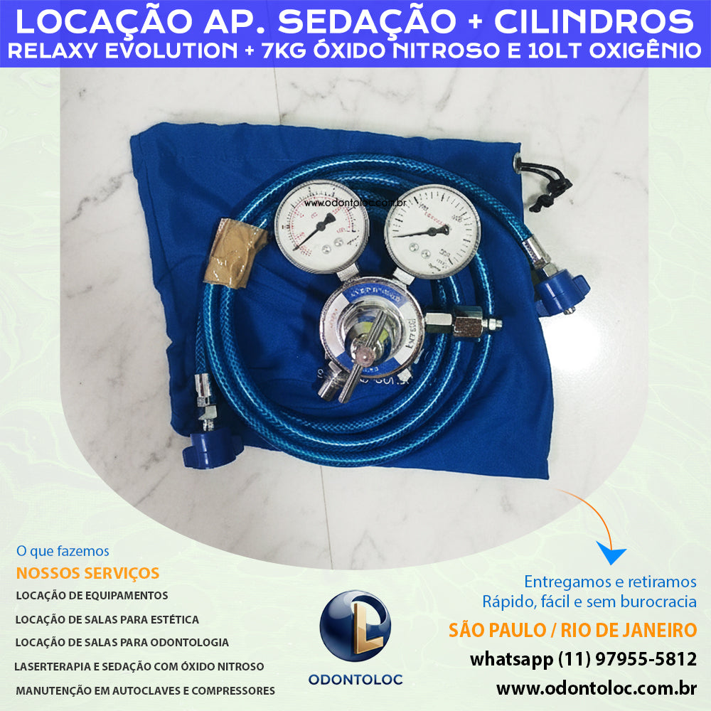 ALUGUE APARELHO DE SEDAÇÃO RELAXY COM PAR DE CILINDROS - Diária R$ 1.500,00