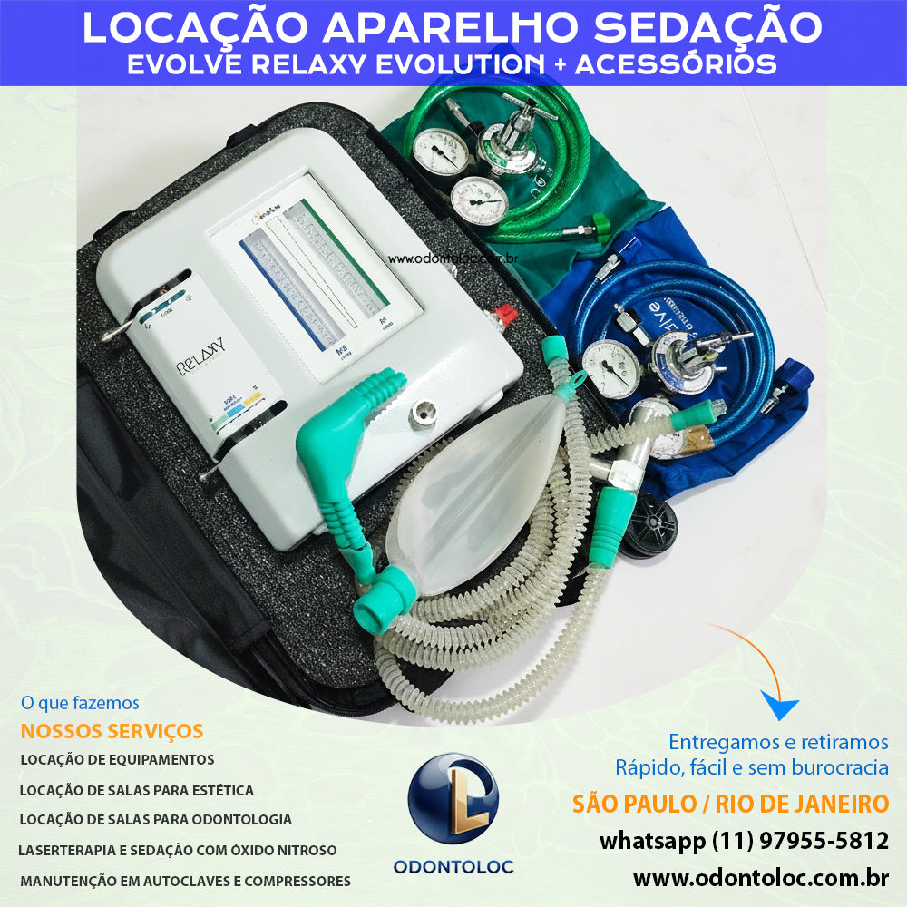 ALUGUE APARELHO DE SEDAÇÃO RELAXY - Diária R$ 400,00 / Mensal R$ 1.200,00 em até 12x no cartão (3x sem juros)