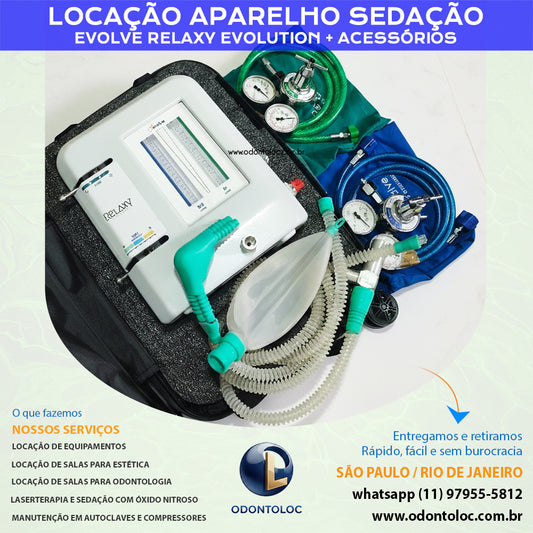 ALUGUE APARELHO DE SEDAÇÃO RELAXY - Diária R$ 400,00 / Mensal R$ 1.200,00 em até 12x no cartão (3x sem juros)