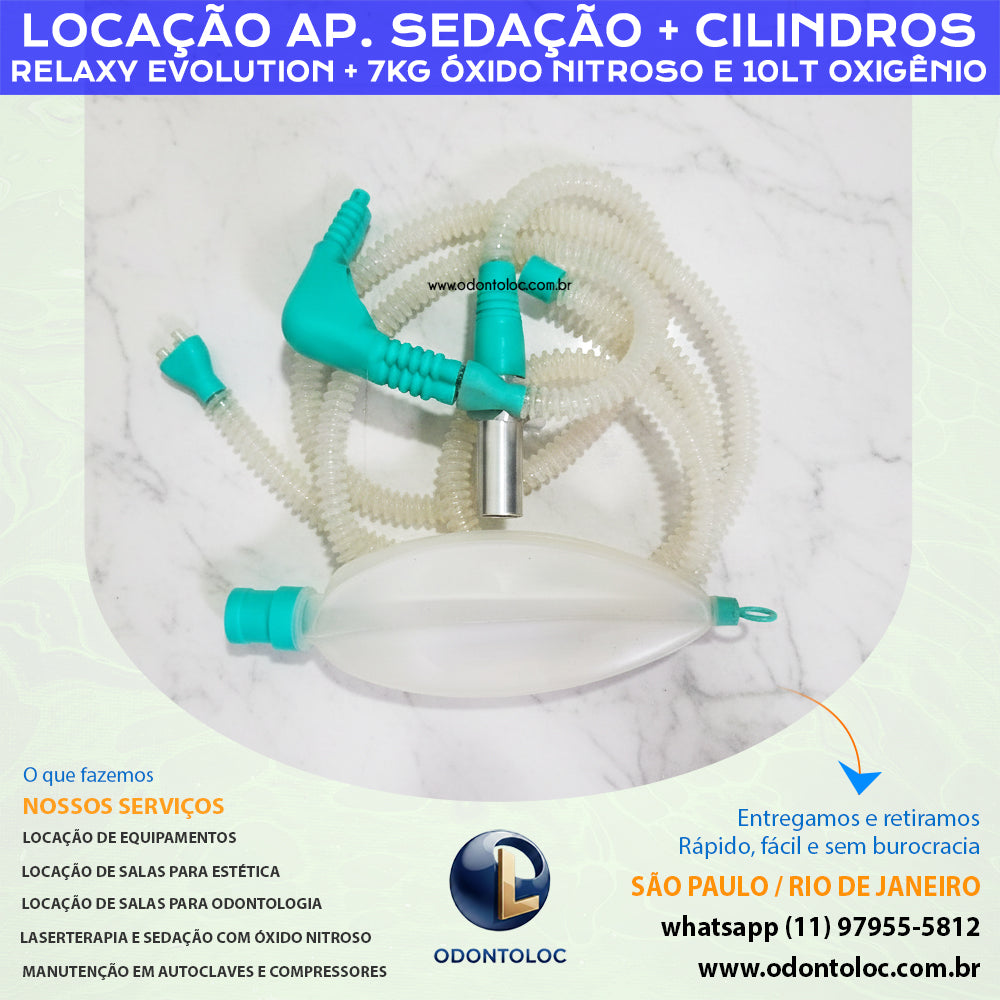 ALUGUE APARELHO DE SEDAÇÃO RELAXY - Diária R$ 400,00 / Mensal R$ 1.200,00 em até 12x no cartão (3x sem juros)