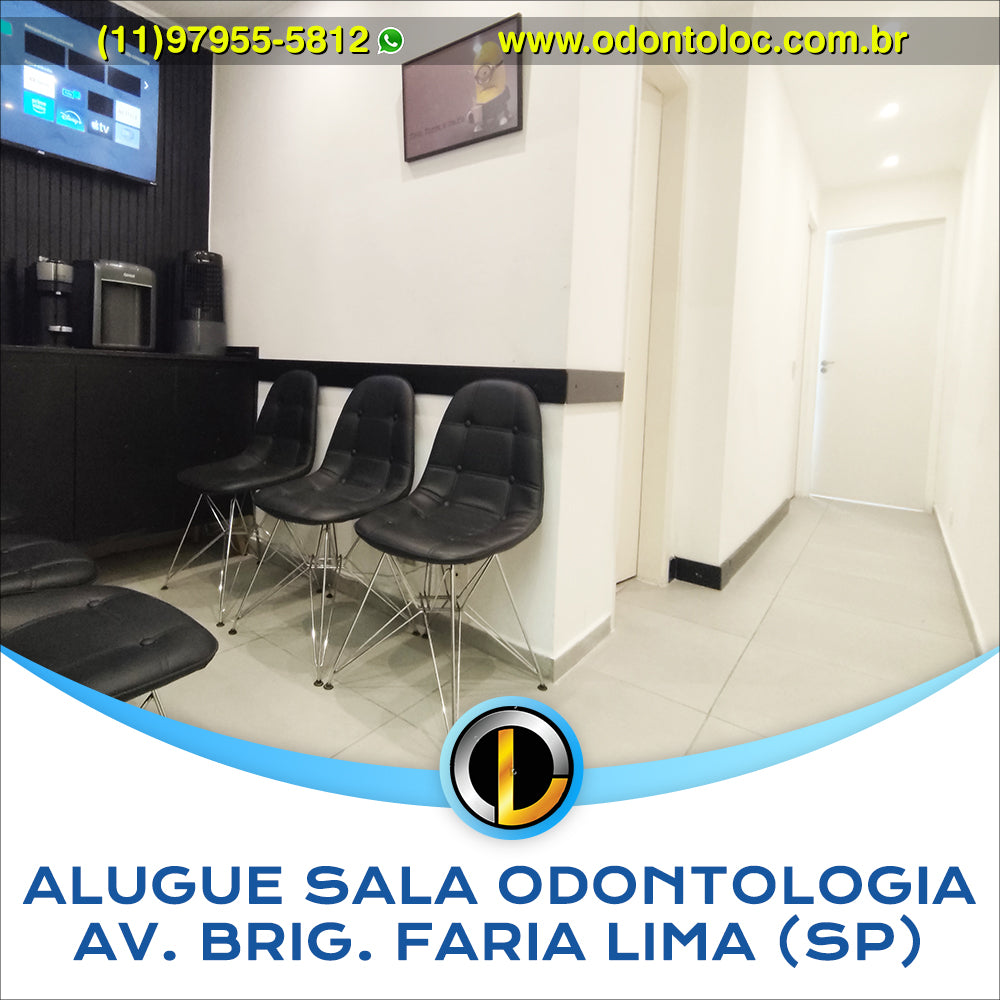 ALUGUE SALA DE ODONTOLOGIA NA AV. BRIG. FARIA LIMA [SP] - Diária R$ 400,00 / Semana R$ 1.200,00 / Mensal R$ 3.600,00 em até 12x no cartão (3x sem juros)
