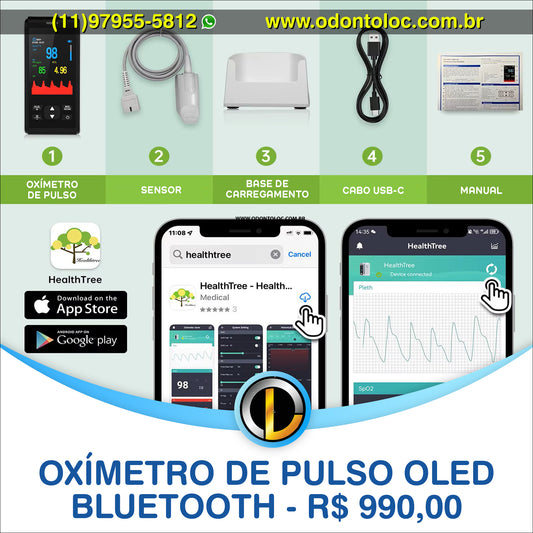 [NOVO] VENDA - Oxímetro de pulso com tela OLED, alarme e gravação automática - R$ 990,00 em até 12x no cartão (3x sem juros)