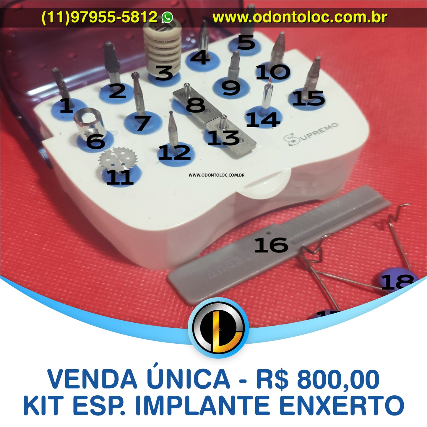 [POUCO USO] VENDA UNICA - Kit brocas e itens para cirurgias, enxerto e implantes - R$ 800,00 em até 12x no cartão (3x sem juros)