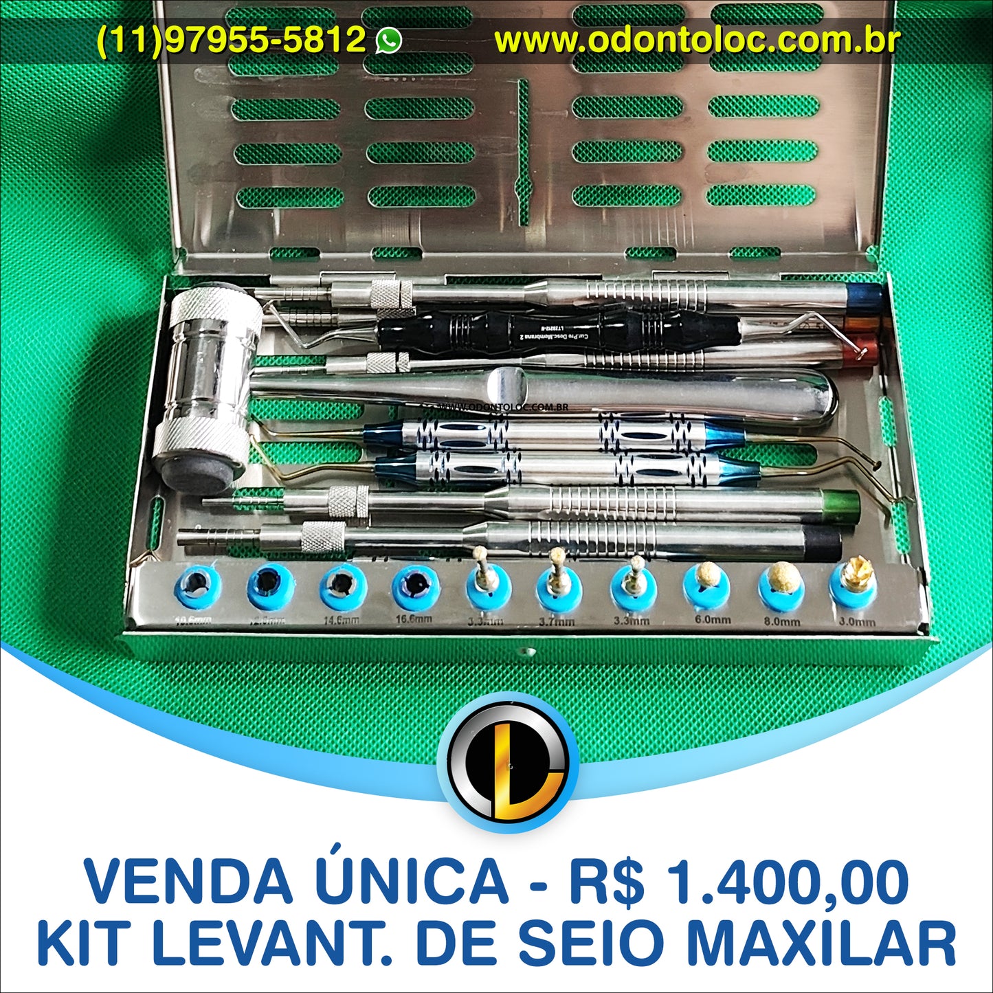 [NOVO] VENDA UNICA - Kit levantamento de seio maxilar - R$ 1.400,00 em até 12x no cartão (3x sem juros)