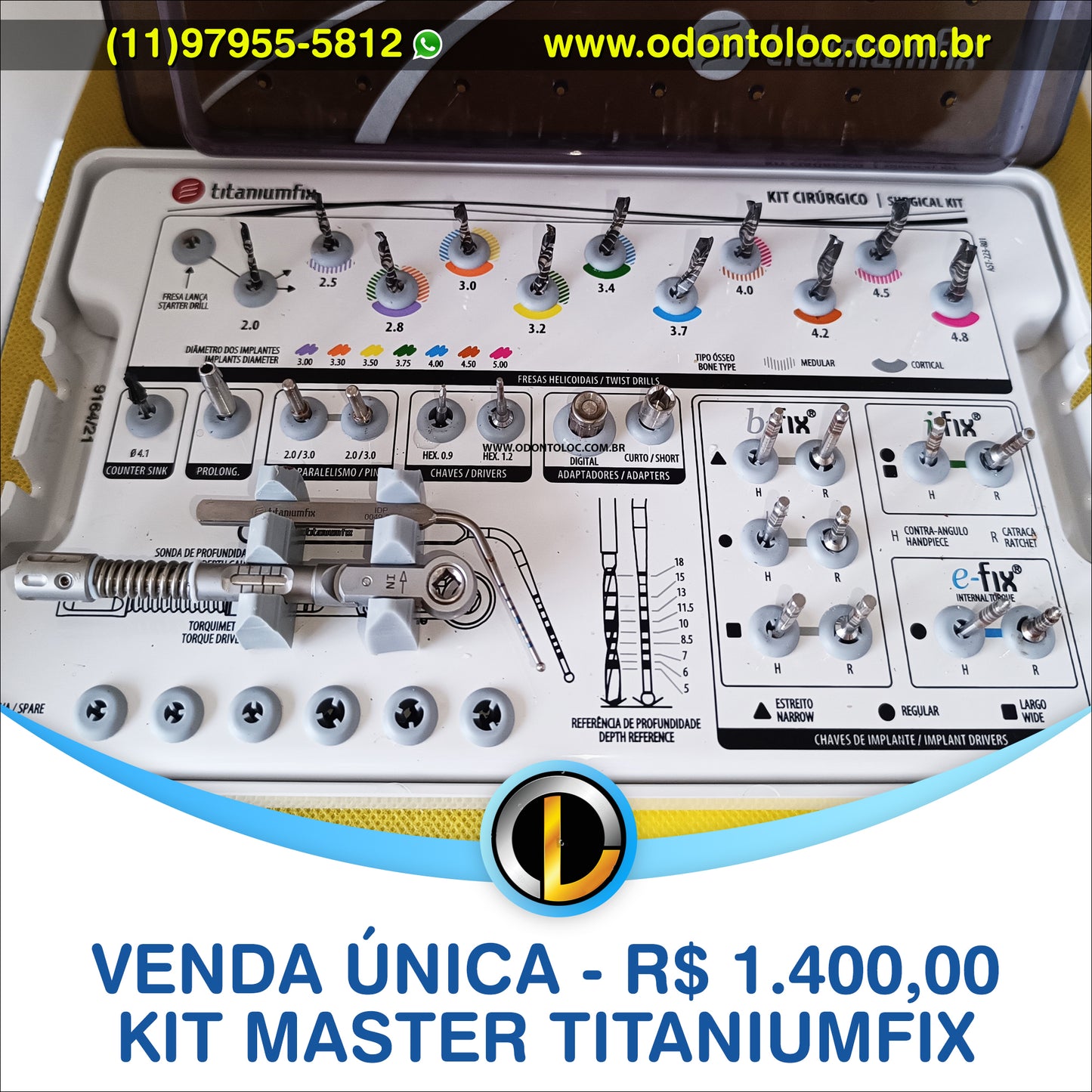 [POUCO USO] VENDA UNICA - Kit Cirurgico Master TitaniumFix - R$ 1.400,00 em até 12x no cartão (3x sem juros)