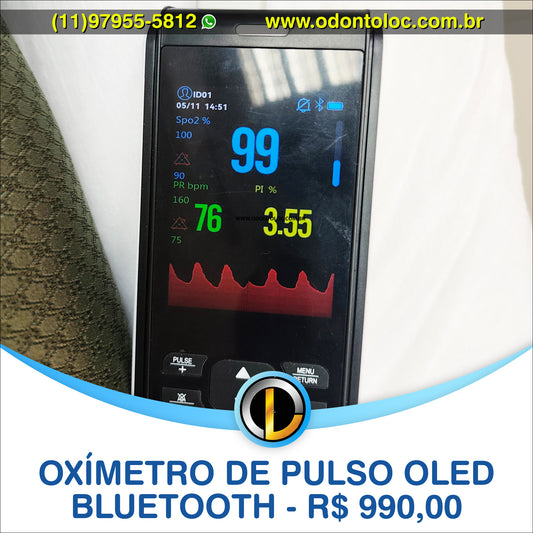 [NOVO] VENDA - Oxímetro de pulso com tela OLED, alarme e gravação automática - R$ 990,00 em até 12x no cartão (3x sem juros)