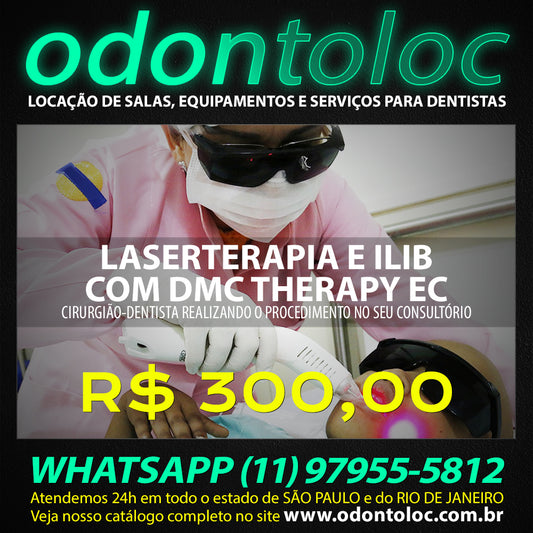 SERVIÇO - Aplicação de laser terapêutico no consultório - De R$ 300,00 (1 sessão) a R$ 150,00 (3 sessões com desconto) em até 12x no cartão (3x sem juros)